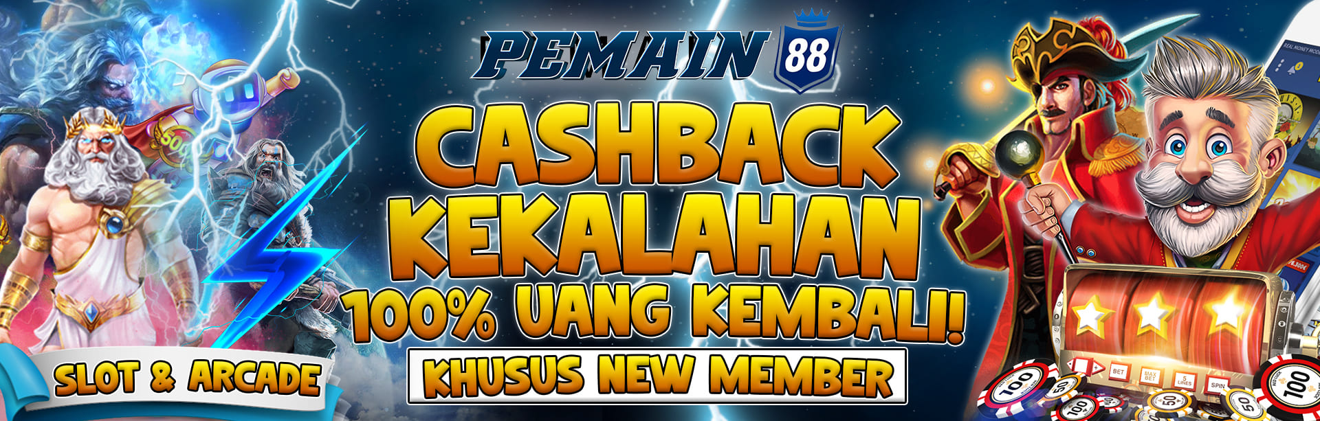 CASHBACK KEKALAHAN UANG KEMBALI 100%	